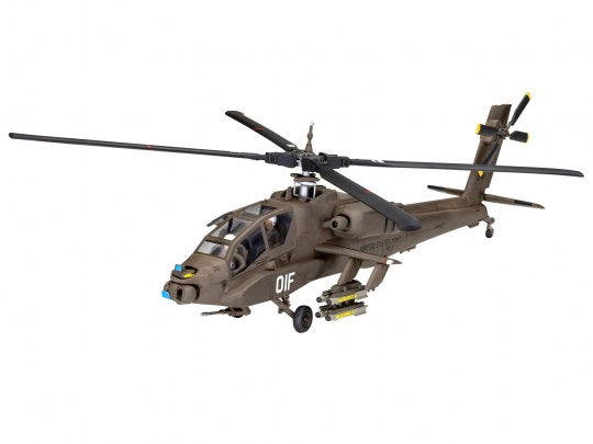 1/72 AH64A Apache Combat Helicopter w/paint & glue - RVL-63824