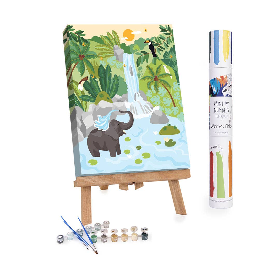Elephant At the Waterfall - Summer Paint By Numbers Kit