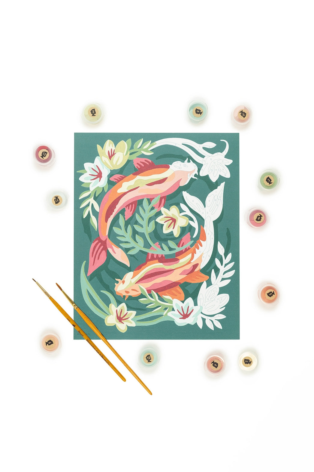 Koi Fish in Pond Paint-By-Number Kit