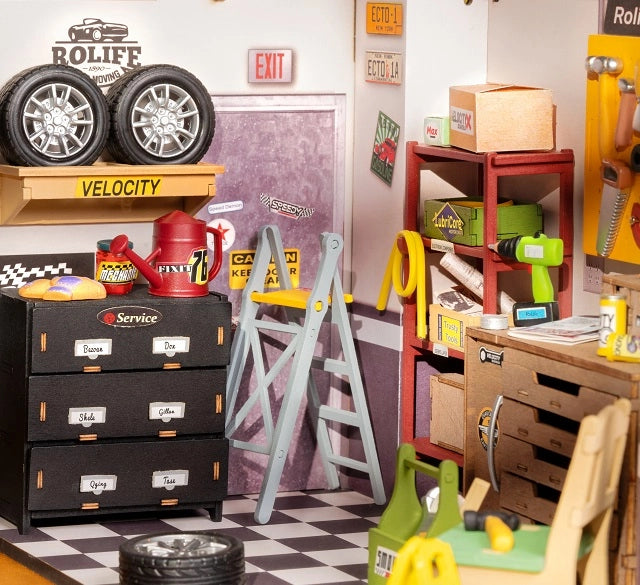DG165 Garage Workshop Robotim Rolife Diy Miniature House Kit