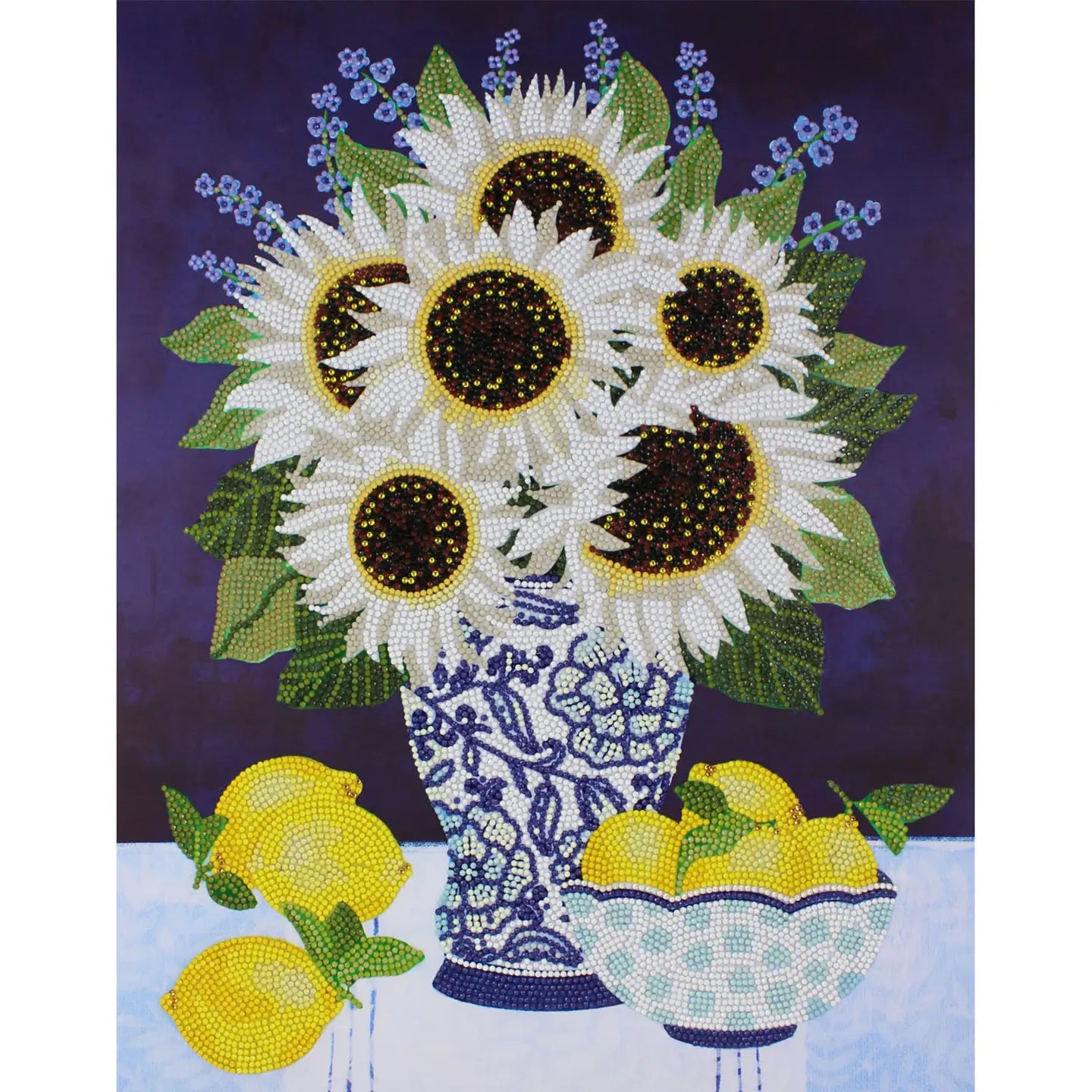 White Sunflowers Diamond Painting Kit