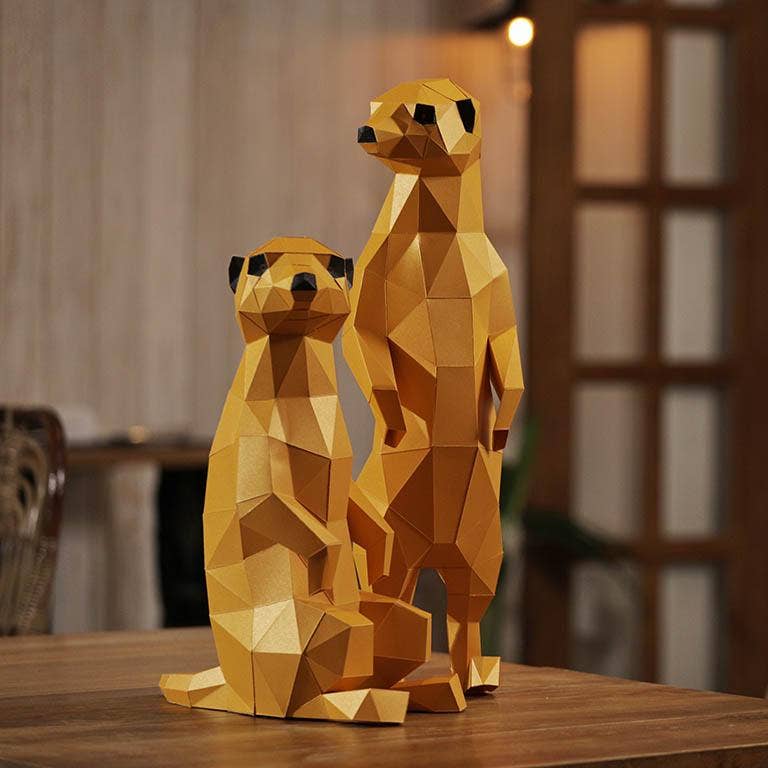MEETGO Meerkats 3D Paperart Origami Model