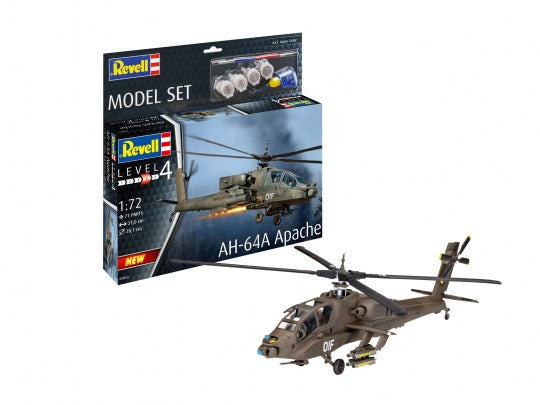 1/72 AH64A Apache Combat Helicopter w/paint & glue - RVL-63824