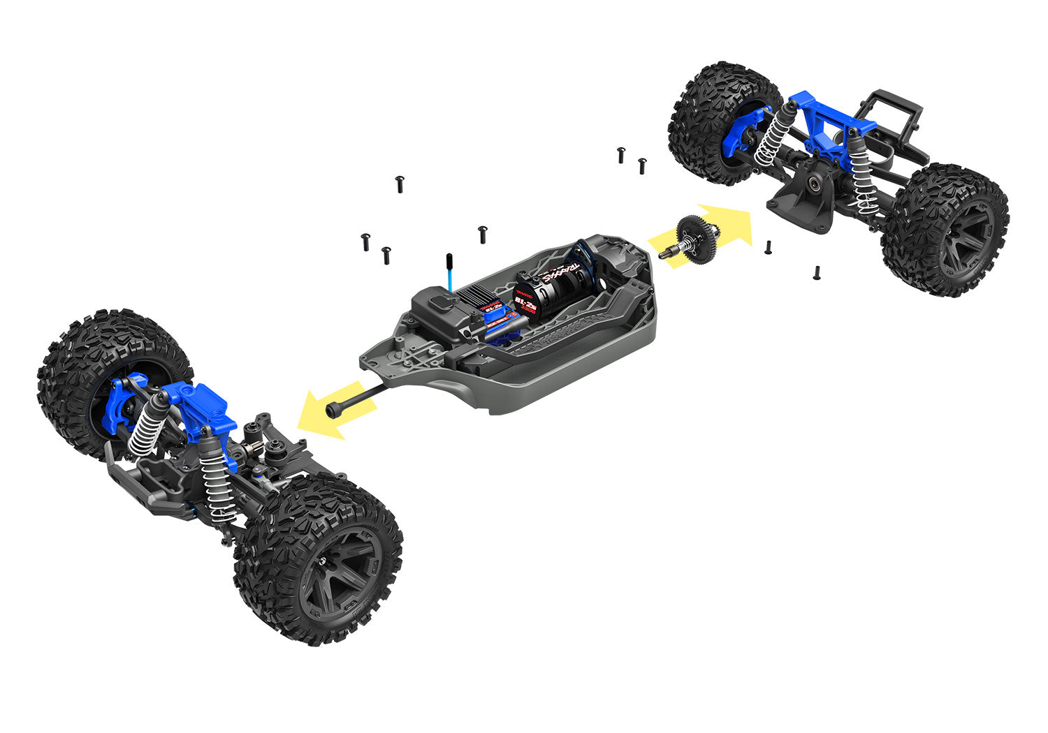 67164-4 Red Rustler® 4X4 Brushless: 1/10-scale 4WD Stadium Truck with TQ™ 2.4GHz Radio System