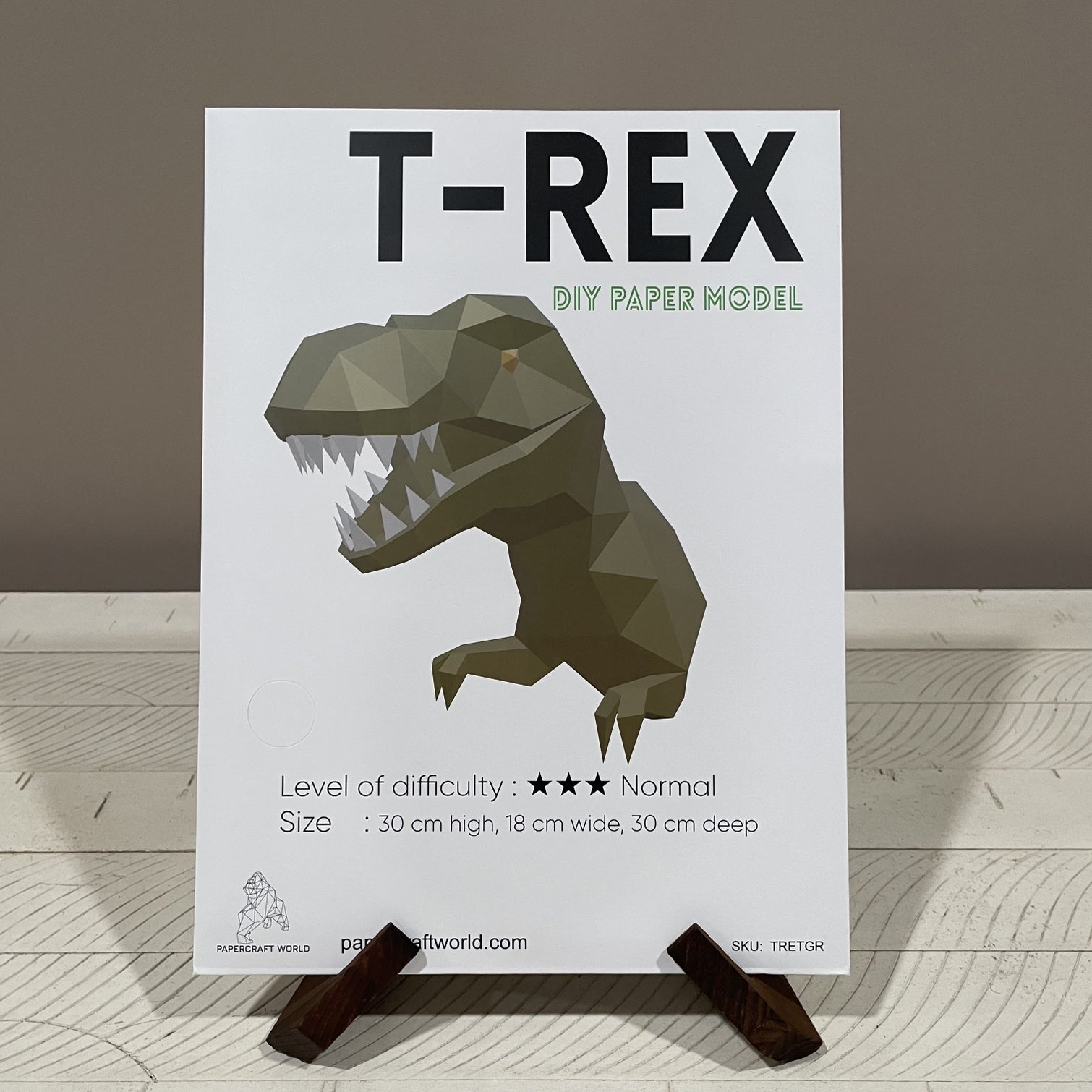 TRETGR T-Rex 3D Papercraft Wall Art, Papercraft Origami Model