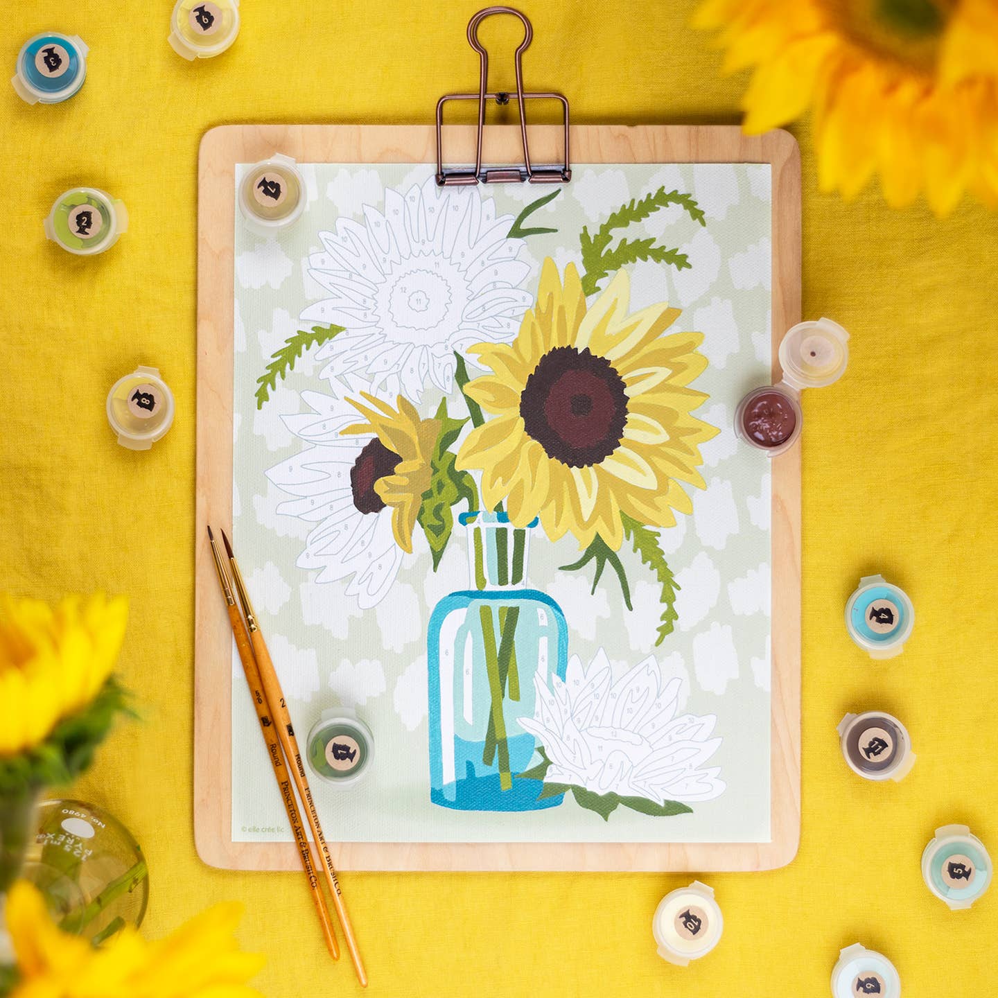 Sunflowers in Vase (Yellow) Paint-By-Number Kit