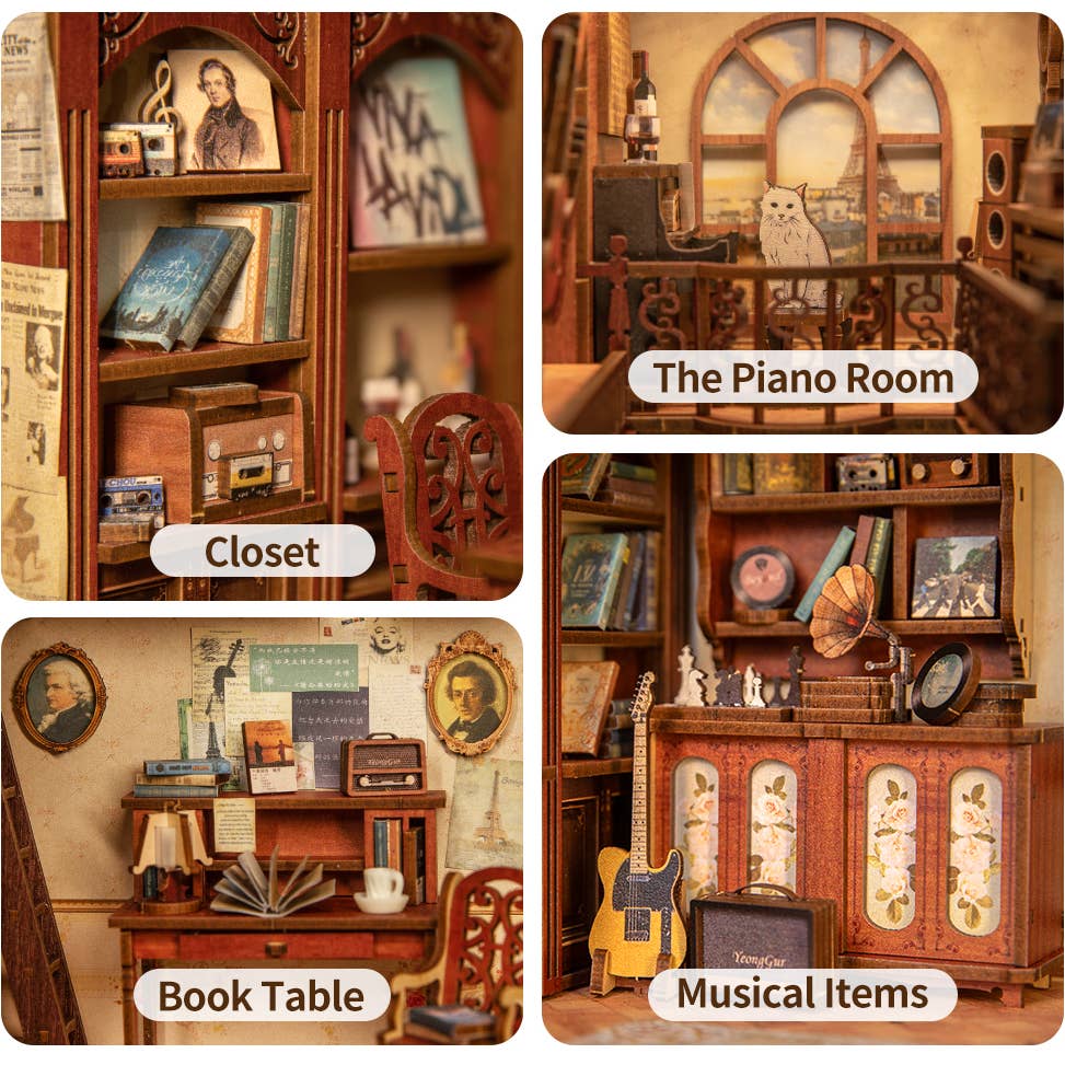 Diy Book Nook Kit: the Secret Rhythm with Dust Cover