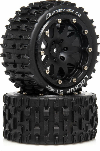 Lockup ST Belted 2.8" 2WD Mounted Rear Tires, 0 Offset, Black (2)
