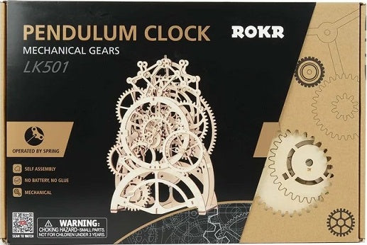 Mechanical Wood Models; Pendulum Clock - with wind-up