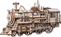 Mechanical Wood Models; Steam Locomotive - with wind-up