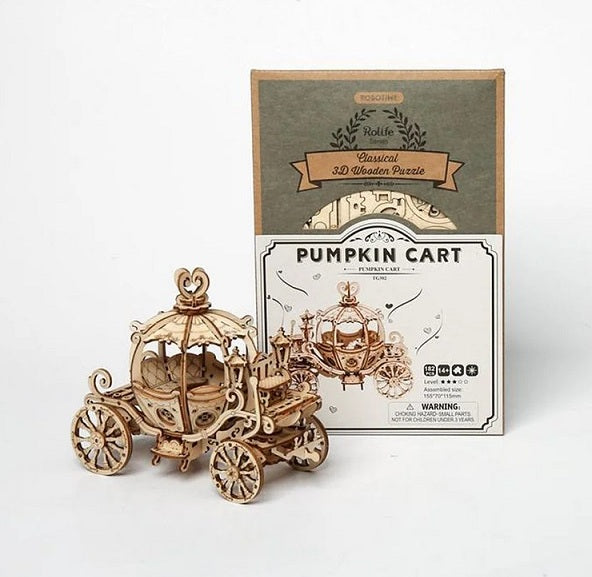 Classic 3D Wood Puzzles; Pumpkin Carriage/Cart