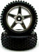 Pre-Mounted 1/10th Buggy Front Tires and Wheels (Chrome)(1pr)