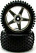 Pre-Mounted 1/10th Buggy Rear Tires and Wheels (Chrome)(1pr)