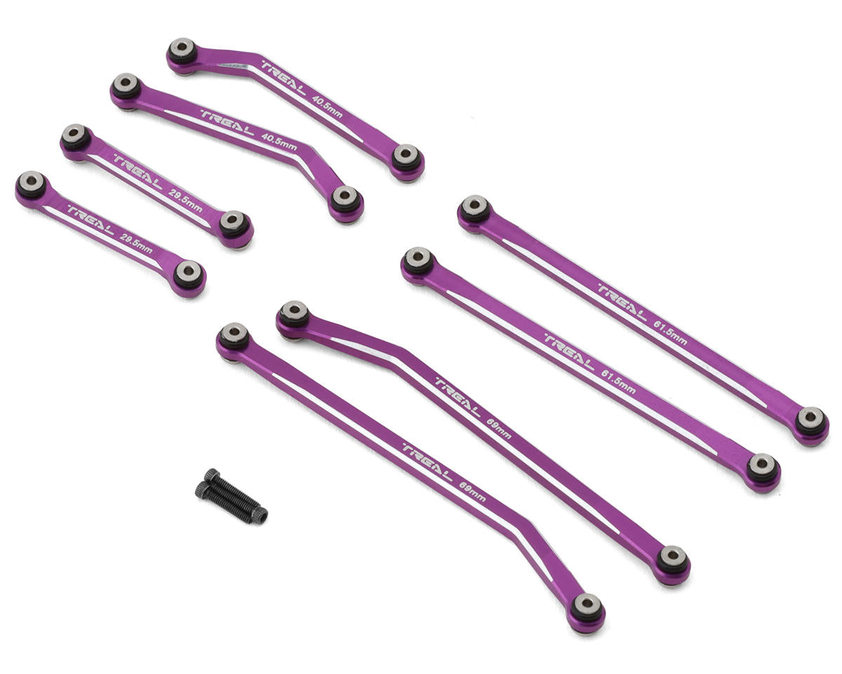 TLHTSCX24-168 Axial SCX24 Aluminum High Clearance Link Set (Purple) (8) (Deadbolt)