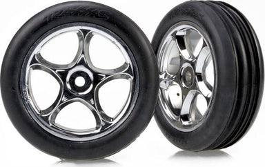 Tires & wheels, assembled (Tracer 2.2" chrome wheels, Alias ribbed 2.2" tires) (2) (Bandit front, soft compound w/ foam inserts)