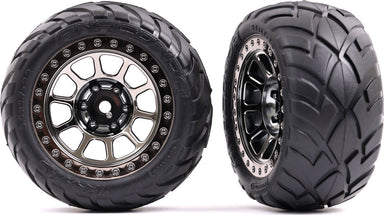 Tires & wheels, assembled (2.2" black chrome wheels, Anaconda® 2.2" tires with foam inserts) (2) (Bandit® rear)