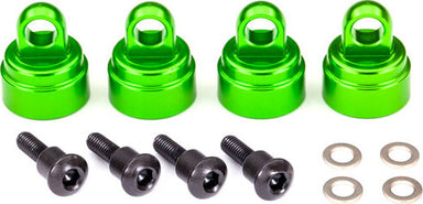Shock caps, aluminum (green-anodized) (4) (fits all Ultra Shocks)