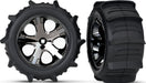 Tires & wheels, assembled, glued (2.8") (All-Star black chrome wheels, paddle tires, foam inserts) (rear) (2) (TSM rated)