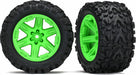 Tires and Wheels, Assembled, Glued (2.8") (RXT Green Wheels, Talon EXT Tires, Foam Inserts) (4WD Electric Front/rear, 2WD Electric Front Only) (2) (TSM Rated)