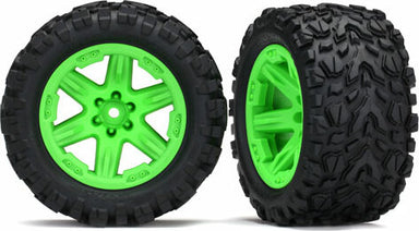 Tires and Wheels, Assembled, Glued (2.8") (RXT Green Wheels, Talon EXT Tires, Foam Inserts) (4WD Electric Front/rear, 2WD Electric Front Only) (2) (TSM Rated)