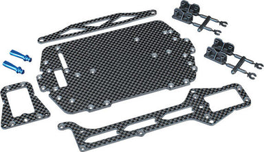 Carbon fiber conversion kit (includes chassis, upper chassis, battery hold down, adhesive foam tape, hardware)