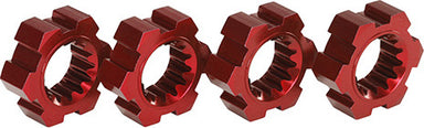 Wheel hubs, hex, aluminum (red-anodized) (4)