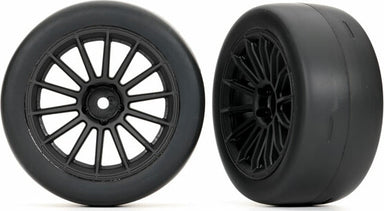 Tires and Wheels, Assembled, Glued (multi-spoke Black Wheels, 2.0" Slick Tires, Foam Inserts) (front) (2)