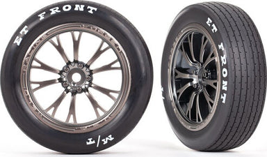 Tires & wheels, assembled, glued (Weld satin black chrome wheels, Mickey Thompson® ET Front® tires, foam inserts) (2)