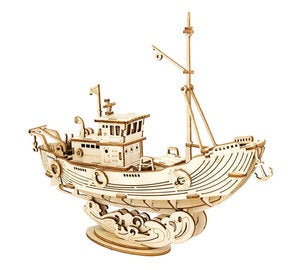 Classic 3D Wood Puzzles; Fishing Ship