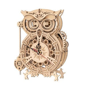 Mechanical Wood Models; Owl Clock
