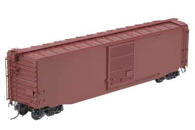 380-6000 50' PS-1 Boxcar w/Standard Coupler, 9' Low Tack Doors - Sharp Slope, No Lip -- Boxcar Red