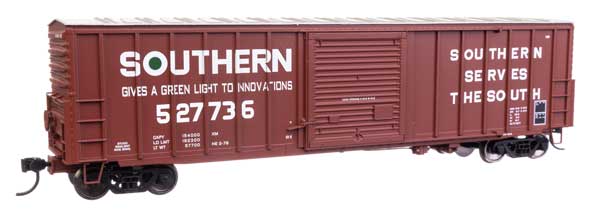 910-46023 50' ACF Exterior Post Dreadnaught End Plate B Boxcar - Ready to Run -- Southern Railway #527736