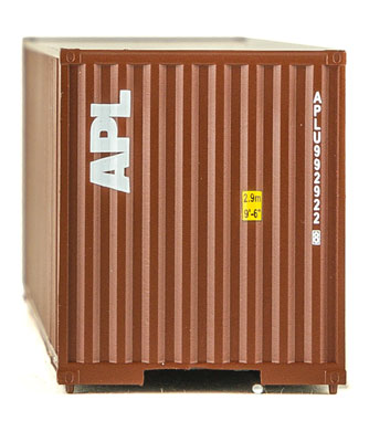 Walthers 40' Hi-Cube Corrugated Container w/Flat Roof - American President Lines (brown, white)