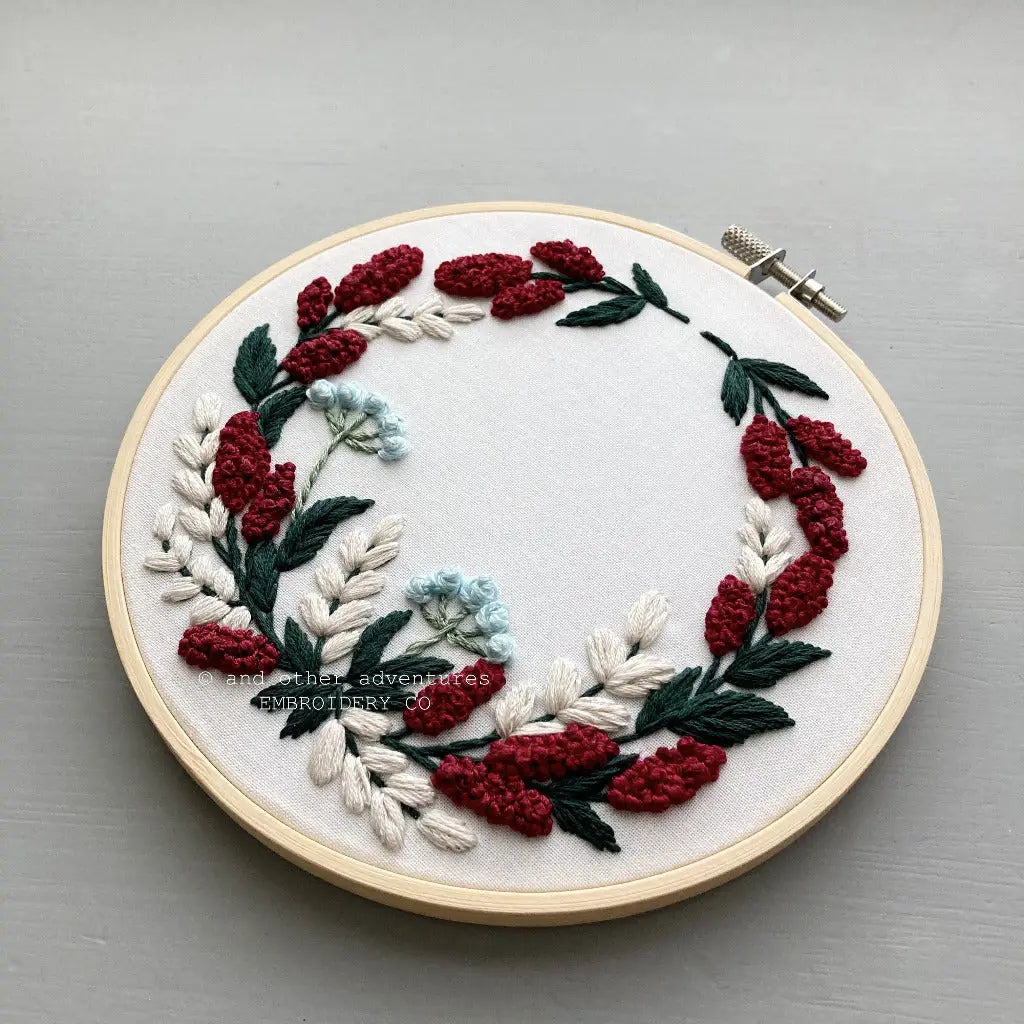 Hand Embroidery Kit - Kensington Crimson