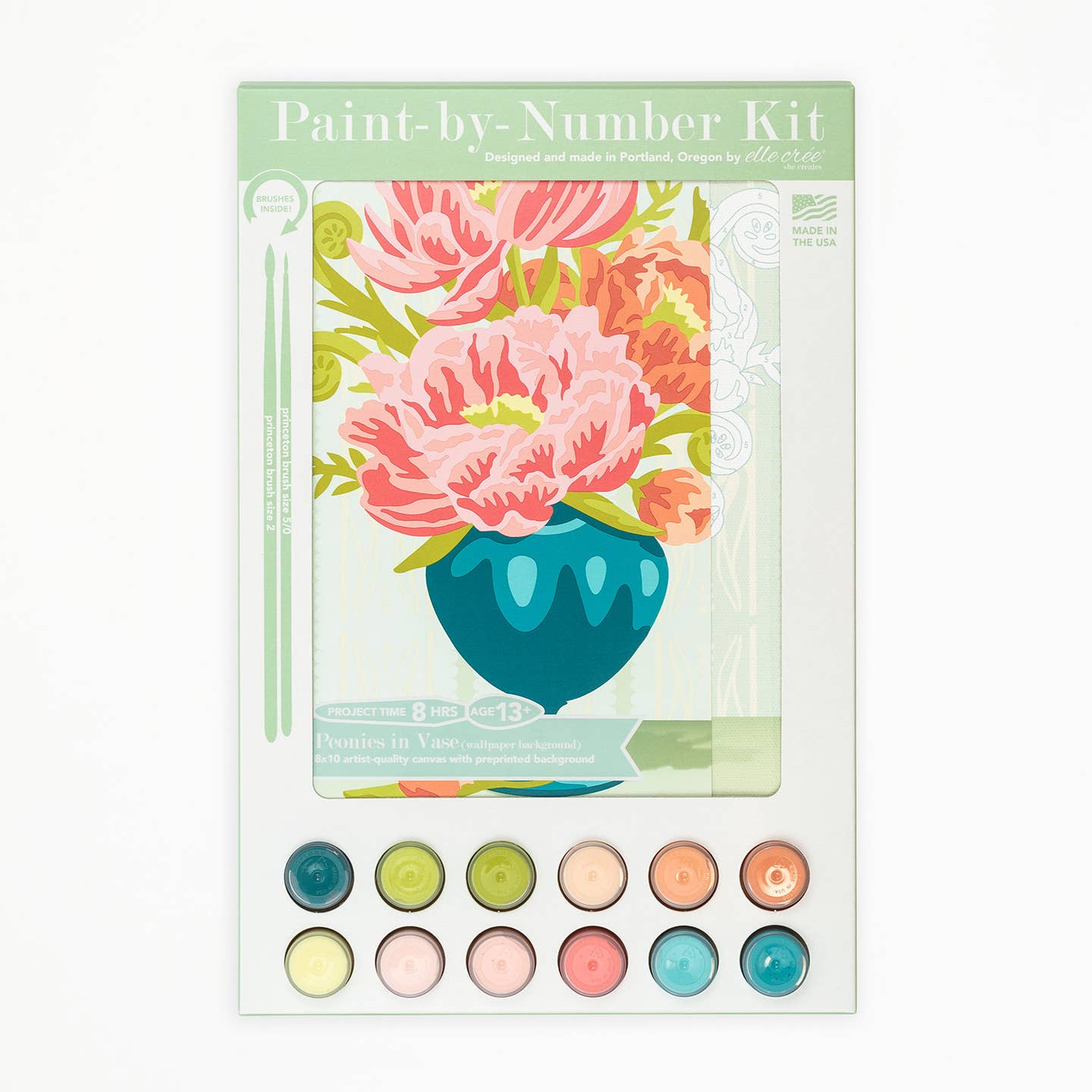 Peonies in Vase Paint-by-Numbers