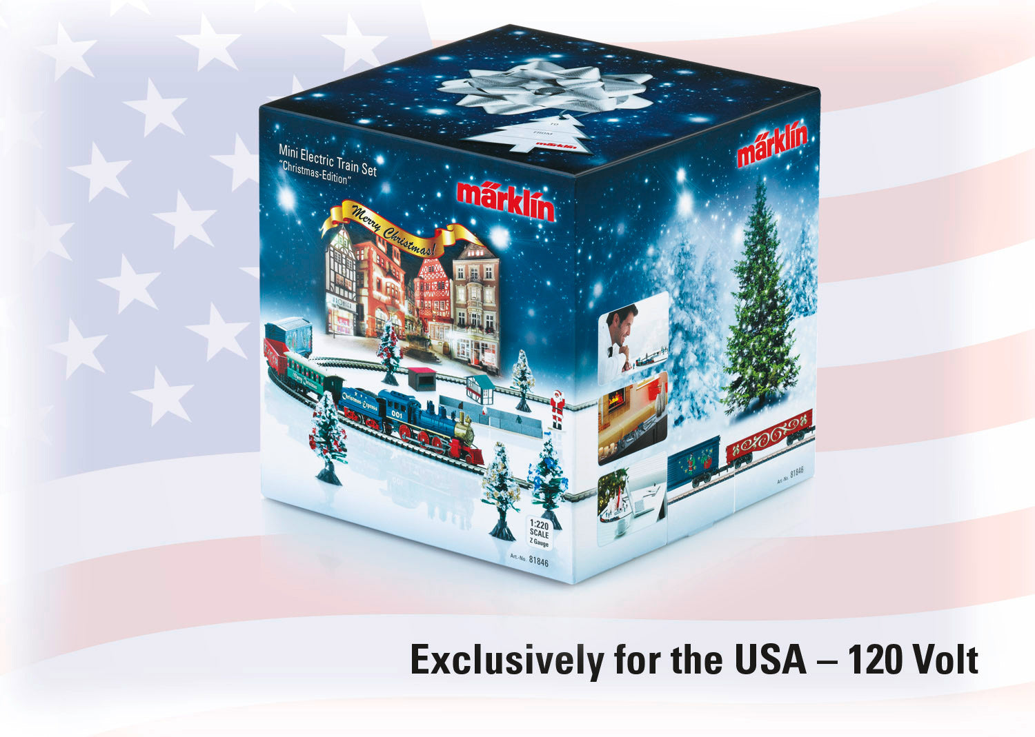 81846  Christmas Starter Set. Exclusively for the USA 120 Volts. Steam Freight Train with an Oval of Track Model train