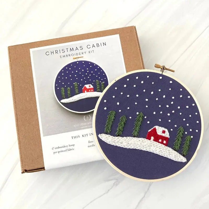 Embroidery Kit - Christmas Cabin