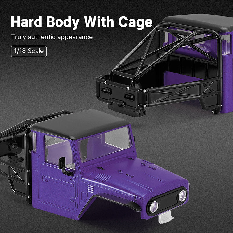 IR40-PU INJORA IR40 Half Truck Hard Plastic Body With Cage For 1/18 TRX4M Defender Bronco