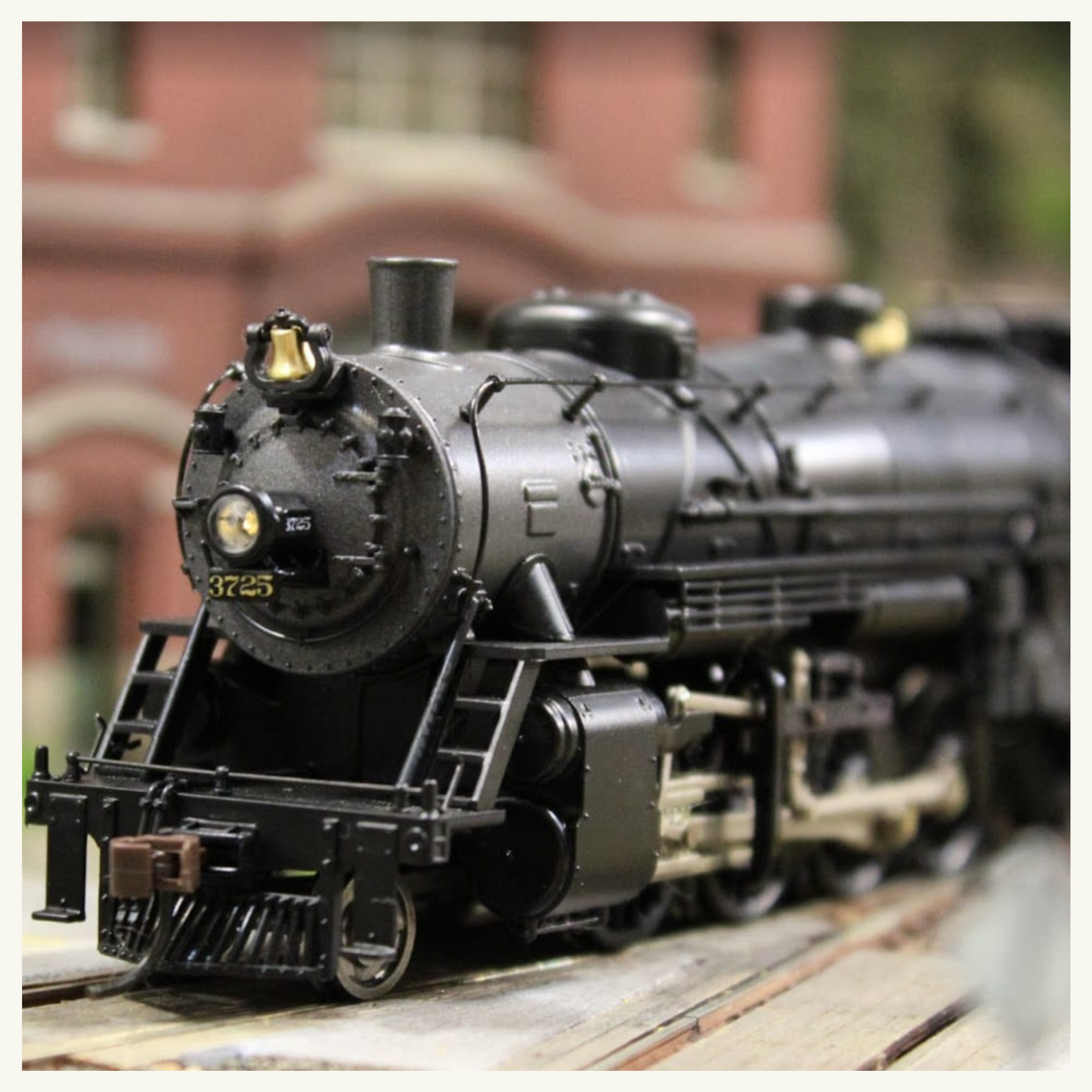 Black model train engine