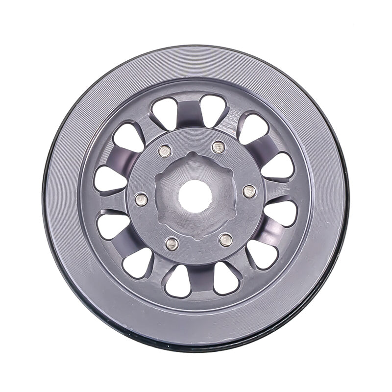 INJORA 1.0" Negative Offset 2.85mm Beadlock Aluminum Wheel Rims for 1/24 RC Crawlers (4) (W1009) - YQW-1009GL