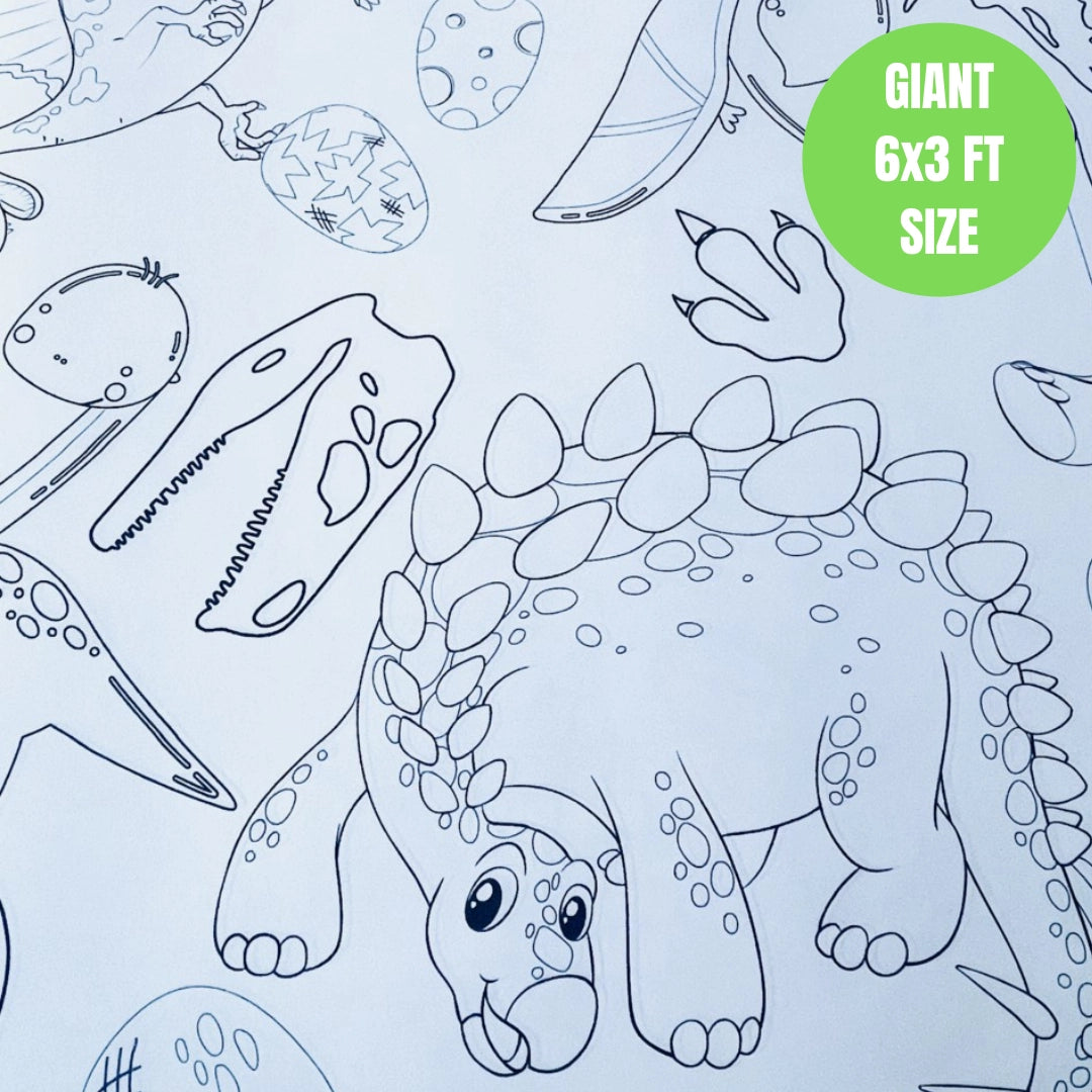 Dinosaur Coloring Tablecloth | Paper Dino Party Decor