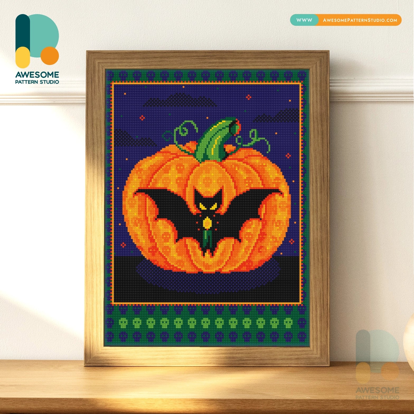 DS2414-120x162 Halloween Pumpkin, Diamond Painting Kit