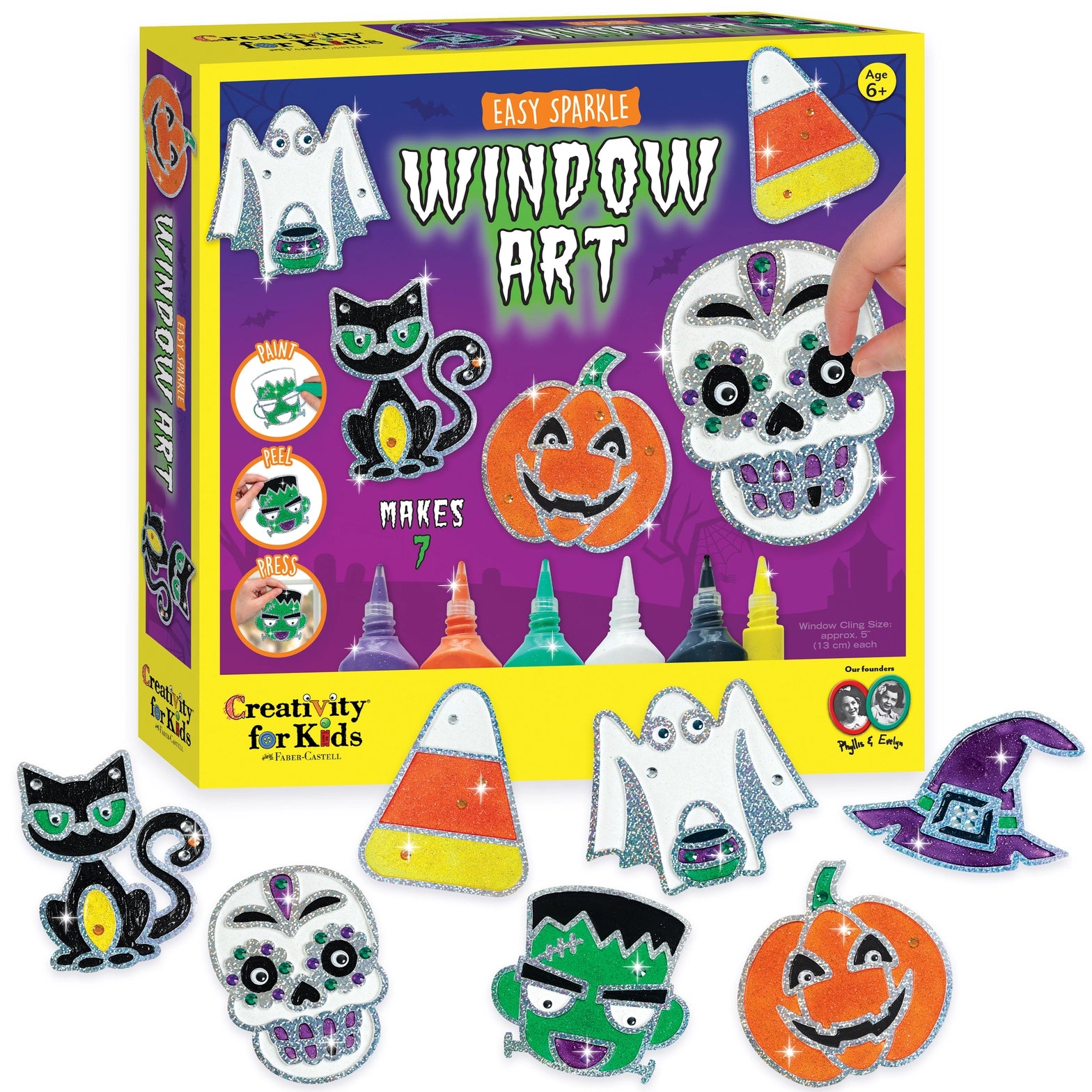 Halloween Easy Sparkle Window Art Craft Kit for Kids