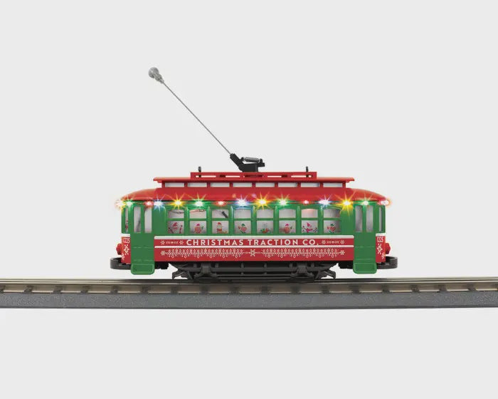 MTH 30-5244 O Bump-n-Go Trolley With LED Lights - Christmas No. 1225