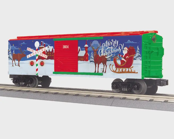 MTH 30-71195 O Box Car w/Blinking LEDs - Christmas Car No. 2024