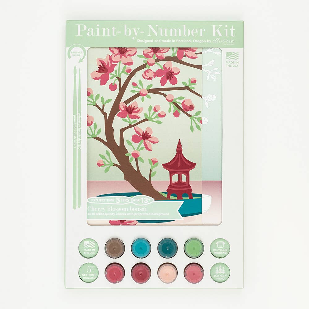 Cherry Blossom Bonsai Paint-by-Numbers