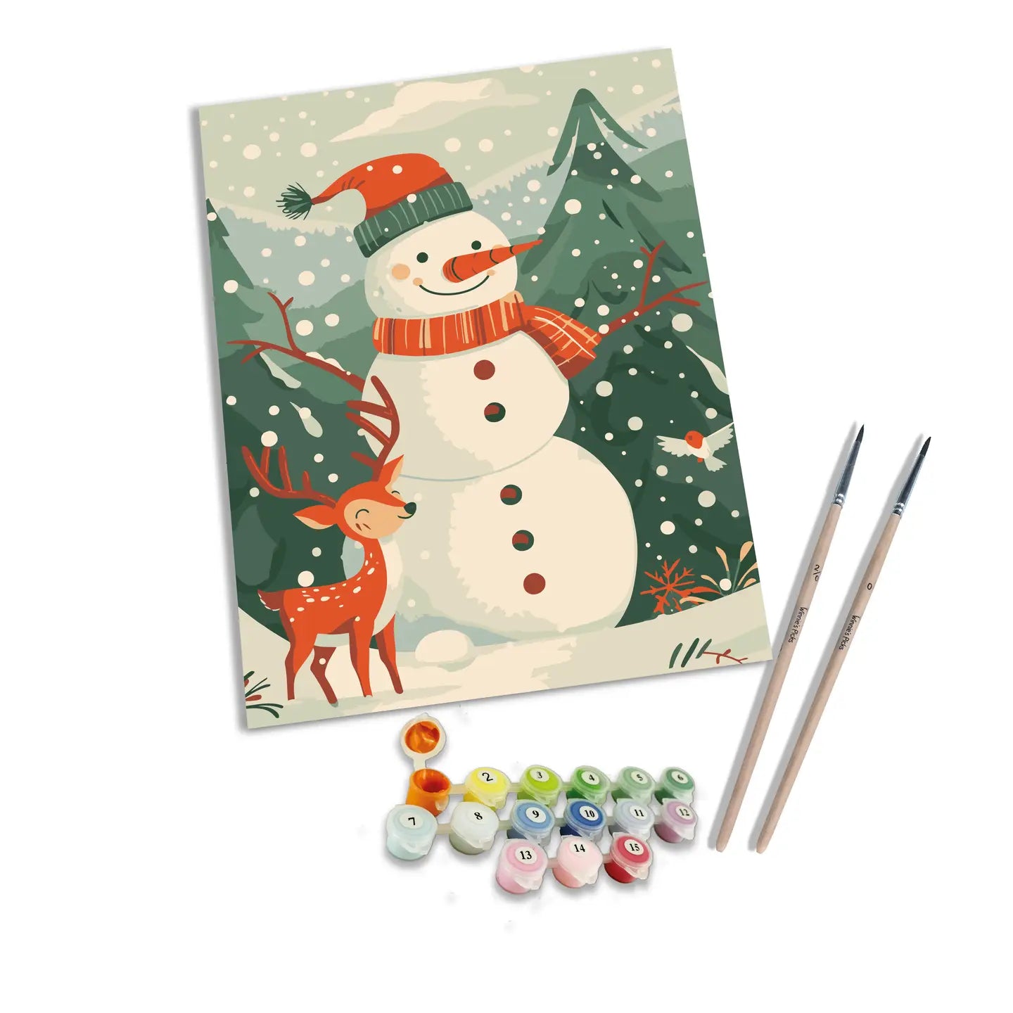 Snowman and Reindeer Magic - Paint by Numbers