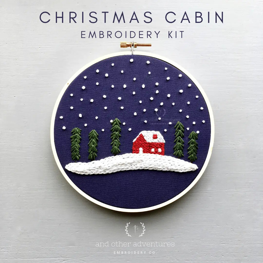 Embroidery Kit - Christmas Cabin