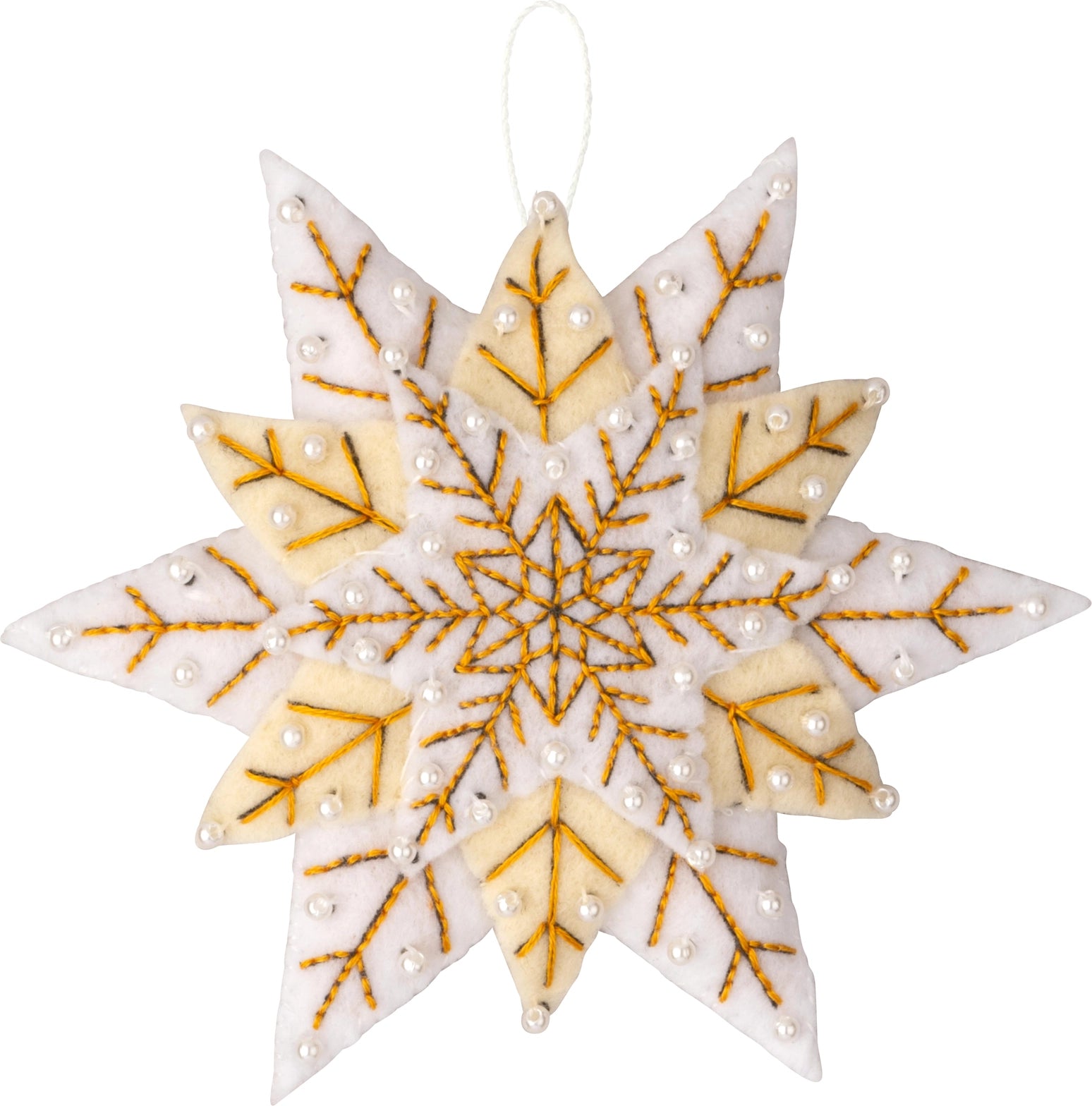 Bucilla Pearl Snowflakes Felt Ornaments Set of 6