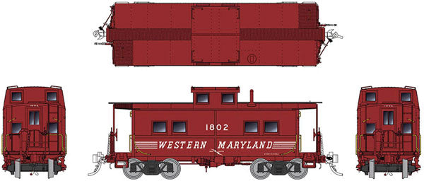 606-144027 Northeastern-Style Steel Caboose  Western Maryland 1900